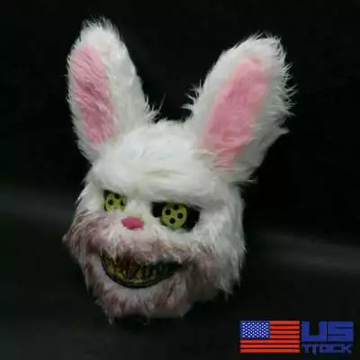 Horror Creepy Bunny Rabbit Killer Mask For Halloween Cosplay Party Costume Prop • $8.99