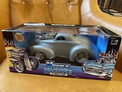 Muscle Machines 1941 Willys Hot Rod Coupe 1:18 Scale Diecast 41 Model Car Silver • $124.99