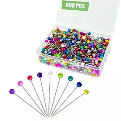 600PCS Sewing Pins Straight Pin For Fabric Pearlized Ball Head Quilting Pins • $7.65