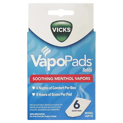 Vicks VapoPads Sleep And Cold Comfort 6 Pack VSP19 • $25.05