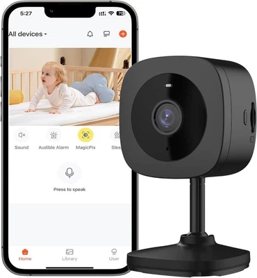 2K WiFi Camera Indoor Home Security Cameras For Elder/Baby/Dog/Pet Camera24/7 • £18