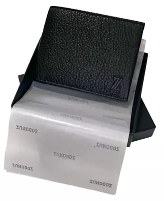 ZUNDOOZ Men's Vernazza Designer Pebble Leather Cards & Coin Trifold Wallet_Black • £19.99