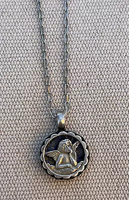 Mariana Guardian Angel Swarovski Crystal Double Sided Pendant Necklace • $60