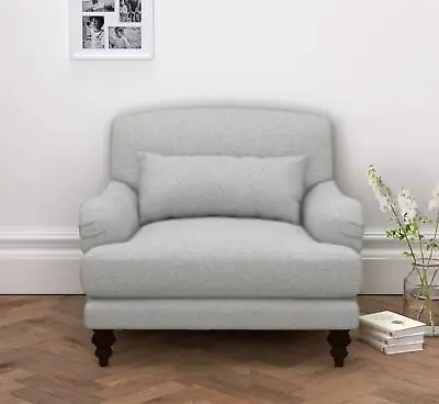 The White Company Petersham Snuggle Armchair Chair Love Seat Grey Wool Dark Leg • £1045.99