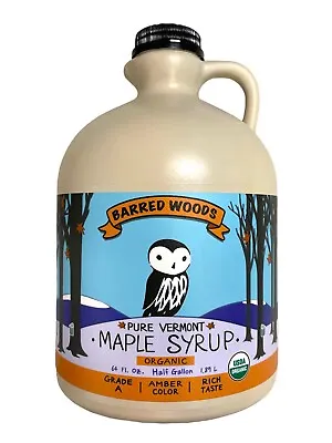 Half Gallon 100% Pure Organic Vermont Maple Syrup - Grade A  Amber Rich • $35.95