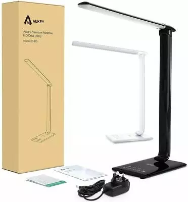 £22.99 • Buy Aukey Led Desk Lamp 5 Colour Temperatures 7 Brightness Levels Usb Charging Port