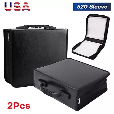$44.90 • Buy 2× 520 Sleeves CD DVD Storage Carry Bag Portable Case Holder Wallet Ring Binder