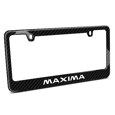 For Nissan Maxima Black Real Carbon Fiber License Plate Frame • $49.99