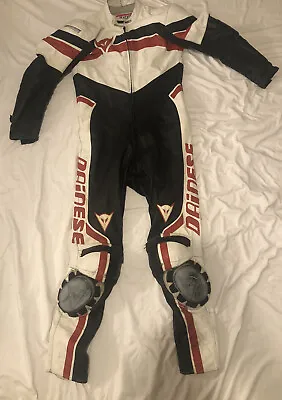 Dainese Motorcycle Road Racing Leathers Motorcycle Track Day Suit 1 Piece Eur 52 • $349