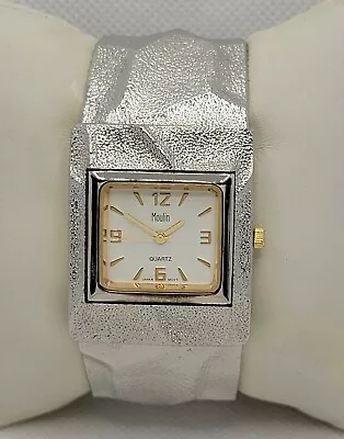 Ladies Moulin Fancy Elegant Retro Silver Tone Cuff Bracelet Analog Watch H5 • $19.99