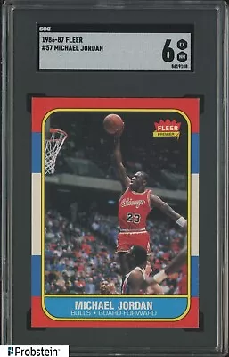 1986-87 Fleer Basketball #57 Michael Jordan RC Rookie HOF SGC 6   LOOKS NICER   • $3000
