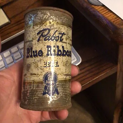 Off Grade Indoor Pabst Blue Ribbon Flat Top Beer Can Milwaukee Irtp. Wisconsin.  • $15