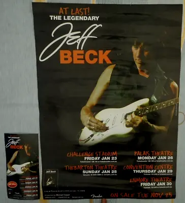 JEFF BECK 2009 ORIGINAL AUSTRALIAN TOUR POSTER + BONUS Concert Hand Bill Flyer • $49.99