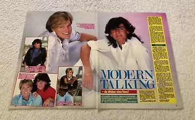 MODERN TALKING 1985 Anders Clipping Poster Swedish Magazine Okej Vintage 1980s • $12