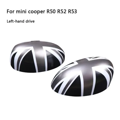Grey Jack Rearview Mirror Cover Cap Trim For Mini Cooper R50 R52 R53 Left Drive • $50.35