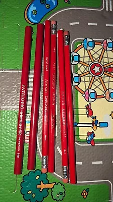 Vintage Red Pencil Lot Of 6 -2 Venus Unique2 Patriotic Semester 2 Faber Castell • $8.50