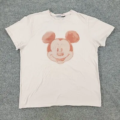 Disney Shirt Women's XL Pink Mickey Mouse Graphic Tee Short Sleeve Top Stretch • $8.99