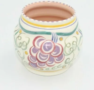£10 • Buy Vintage Poole Pottery Vase, Grape Design, Hairline, 9cm, Jean Cockram 1945-57
