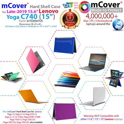 NEW MCover® Hard Case For Late-2019 15.6  Lenovo Yoga C740 (15 ) 2-in-1 Laptop • $21.95