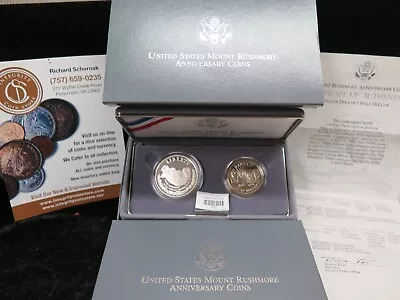 1991 Mount Rushmore Anniversary 2 Coins Proof Silver/Clad Half Store# 12602 • $45