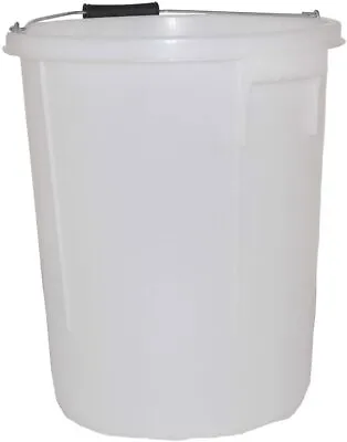 25L White Bucket & Metal Handle Heavy Duty Plasterers Mixing Storage Bucket UK • £11.69