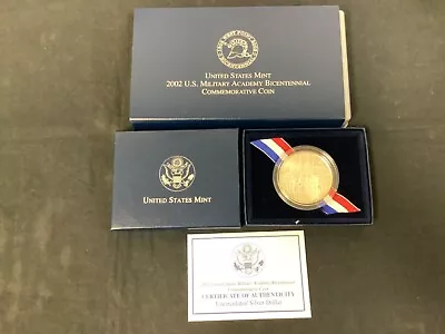 2002 West Point Military Academy PROOF Silver Dollar US Mint Coin W/Box!!! • $1.25