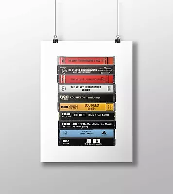 £16.49 • Buy Lou Reed Poster: Cassette Print, Velvet Underground Albums, Fan, Gift, Art, 