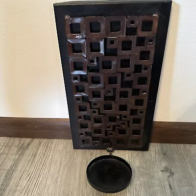 Asian Inspired Brutalist Abstract Geometric Metal Wall Art Folding Candle Holder • $12.95