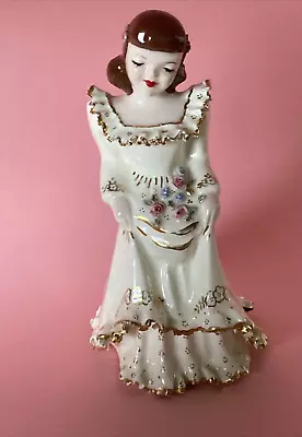 Vintage 1950s Florence Ceramics Girl With Flowers Figurine • $19.99