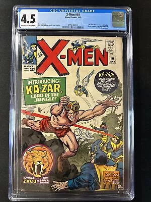 X-Men #10 CGC 4.5 1st Ka-Zar Marvel Comics Vintage Silver Age 1st Print 1965 • $299.99