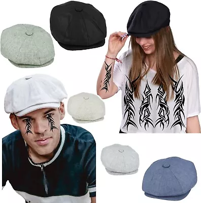 8 Panel Caps Summer Newsboy Men's Baker Boy Gatsby Flat Cap Adults Tweed Hats • £19.99