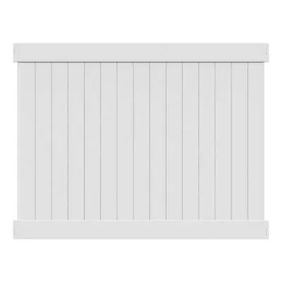 White Vinyl Privacy Fence Panel Kit 6' H X 8' W Durable Low Maintenance Outdoor • $202.33