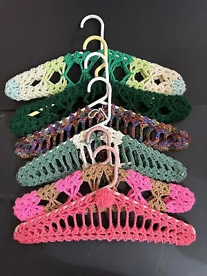 Lot Of 38 Vintage Multicolor Handmade Crocheted Hangers • $75
