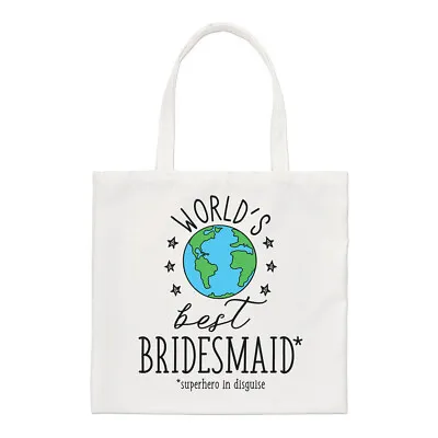 £10.99 • Buy World's Best Bridesmaid Regular Tote Bag Funny Favourite Wedding Favour Shopper