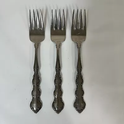 3 - Oneida Deluxe MOZART Glossy Stainless Flatware FORKS • $20