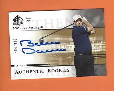 2005 SP AUTHENTIC RC ROOKIE BRIAN DAVIS AUTO #d 494/999 • $7.99