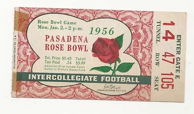 1956 Michigan State MSU Vs UCLA  Rose Bowl Football Ticket Stub Daugherty Good • $28.99