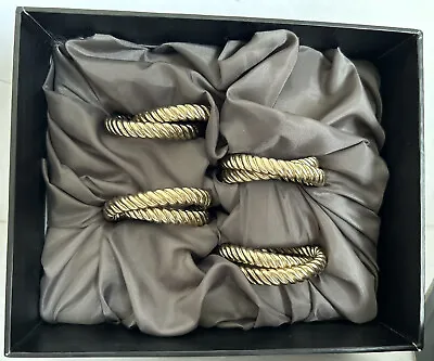 L’Objet Double Ring Gold Tone Napkin Rings Set Of 4 New In Box NJ3201 • $65