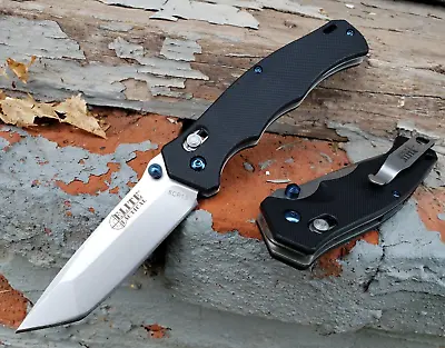 Axis Lock Pocket Knife Ball Bearing Pivot G10 Tip-Up Tanto 8CR13 EDC Blade • $34.95