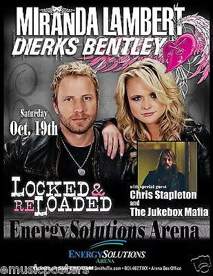 Miranda Lambert / Dierks Bentley 2013 Salt Lake City Concert Tour Poster • $14.51