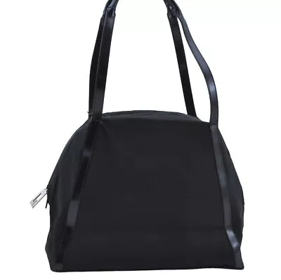Authentic GUCCI Vintage Shoulder Tote Bag Nylon Leather Black K7118 • $8.50