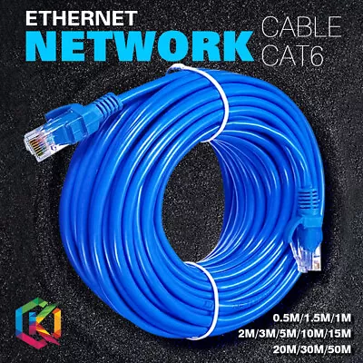 Cat6 10m 20m 30m 50m Network Ethernet Cable LAN Cables Patch Cord 10Gbps RJ45 • $8.45