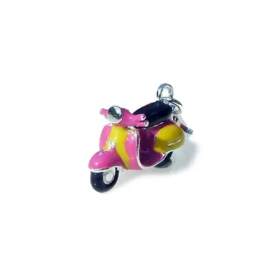 £25 • Buy NEW Vespa Scooter Motorbike Charm With Clasp Sterling 925 Silver 3D Enamel