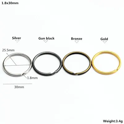  Split Ring Round Key Rings Double Loop Keychian Metal Plating 4 Color 100-1000x • $185.75