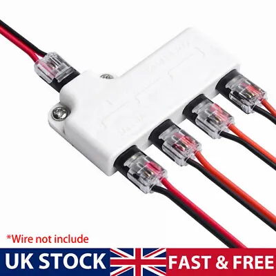 12V 1 Lead 4 Way Connector 5 Pluggable Power Distribution Junction Box Adapter • £10.15