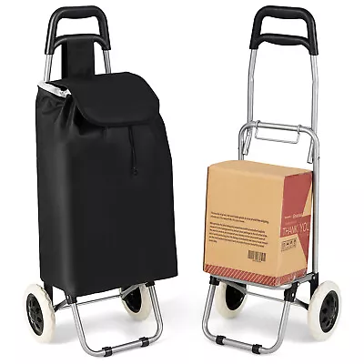 Folding Shopping Cart Trolley Dolly For Grocery W/32.8 L Capacity Removable Bag • $27.99