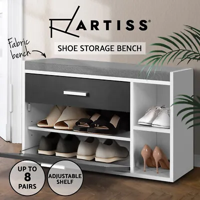 $81.06 • Buy Artiss Shoe Cabinet Bench Shoes Storage Organiser Rack Wooden Cupboard Fabric