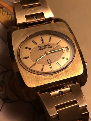 Vintage Bulova Accutron N3 10k Gold Electroplated Men’s Watch 2182  Chunky Case • $279