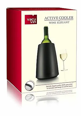 Vacu Vin 3649460 Elegant Wine Cooler Chiller Server With Ice Pack  - Black • $29.99