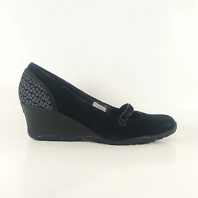 Merrell Petunia Womens 8 Black  Suede Leather Wedge Heel Slip On Shoes  • $30.90